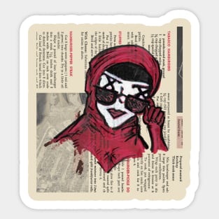 Woman In Red Sticker